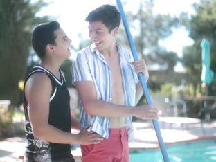 Helix twink Jared Scott tops Gabriel Martin RAW by the pool